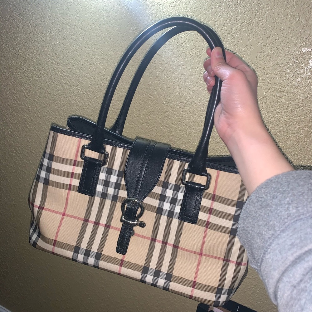 Burberry Black Nova Check Vinyl Small Eden Bag